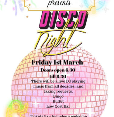 View Senior Social - Disco Night 1st March 18:30-20:30
